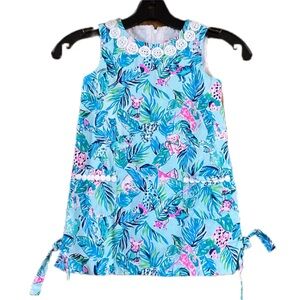 Lilly Pulitzer Barking Up the Palm Tree Dog & Cat Print Shift Dress Size 4T